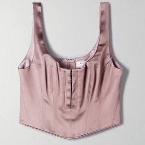Babaton Aritzia Satin Corset Crop Top
